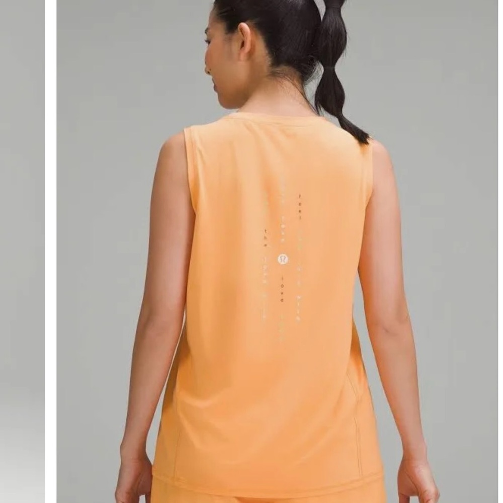 Lululemon silk blend relaxed fit tank mango size 10